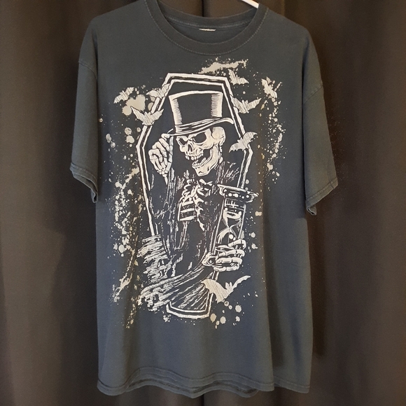 Skullman AOP Tshirt Men's Size XL Horror Theme Halloween Biker Goblincore Goth - Picture 1 of 7